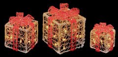 Acrylic Clear Red Parcels with White LEDS
