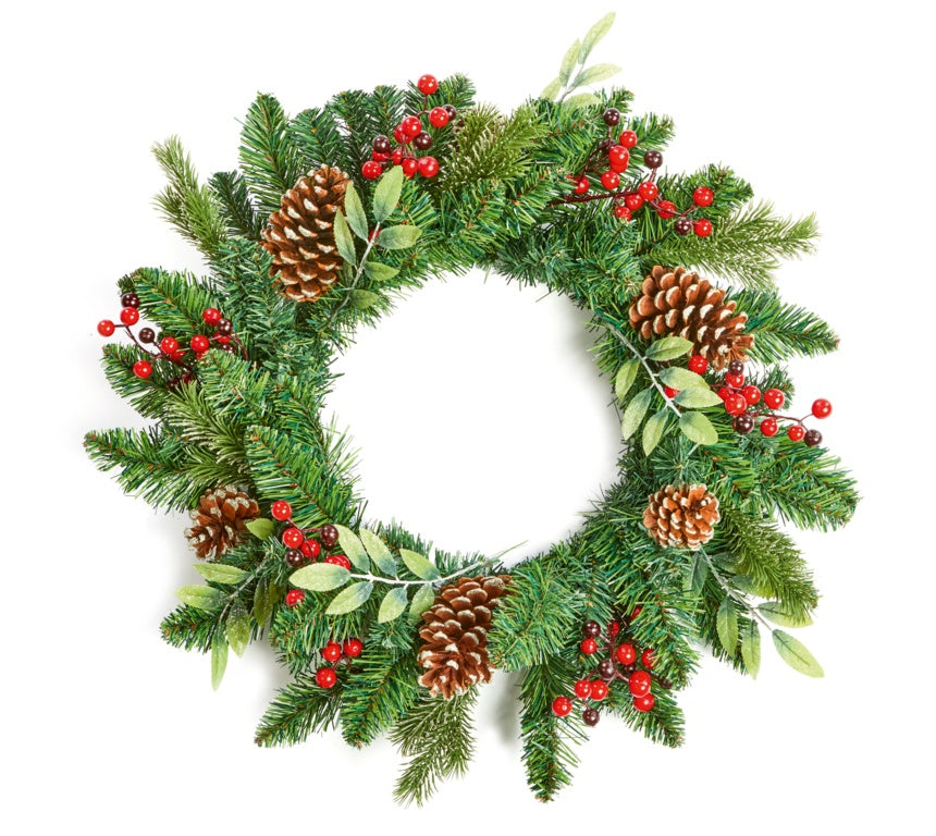 Berry Wreath With Cones