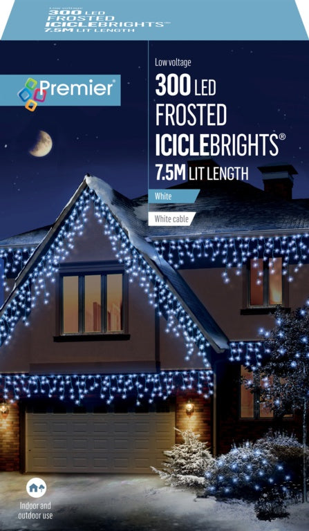 300 LED Multi Action Frosted Cap Icicles