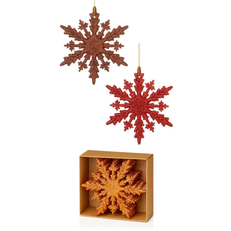 100mm Shatterproof Glitter Baubles Pack 6