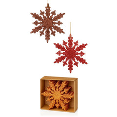 100mm Shatterproof Glitter Baubles Pack 6
