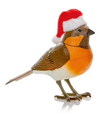 Animated Robin With Santa Hat