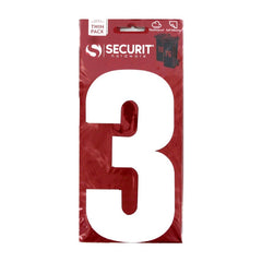 White Self Adhesive Wheelie Bin Numbers Pack 2