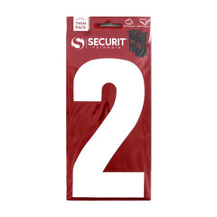 White Self Adhesive Wheelie Bin Numbers Pack 2