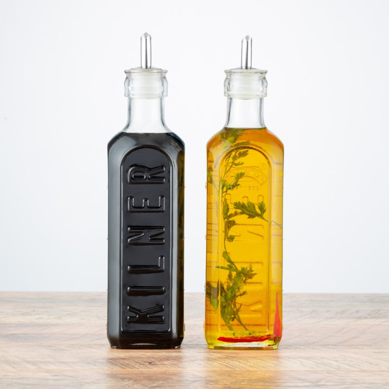 Oil Bottles & Metal Rack