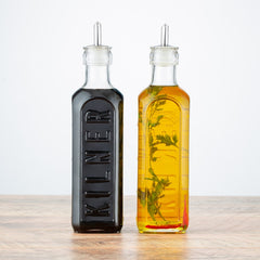 Oil Bottles & Metal Rack
