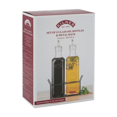 Oil Bottles & Metal Rack