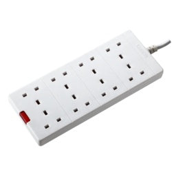 8 Gang 2m White Extension Lead