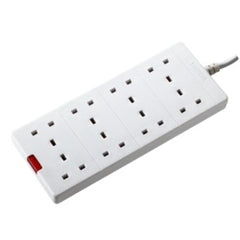 8 Gang 2m White Extension Lead