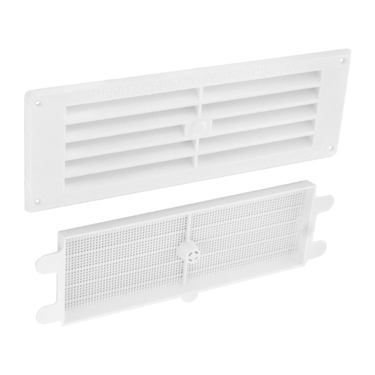 Plastic Louvre Vent White Remove Fly