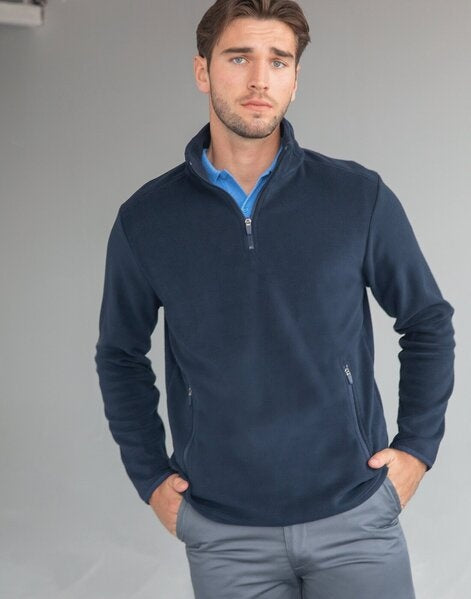 Henbury Black 1/4 Microfleece