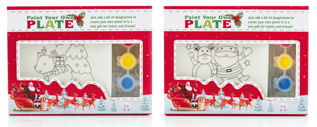 Ceramic Plate Santa Reindeer P-Y-O