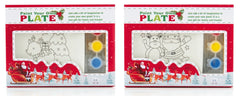 Ceramic Plate Santa Reindeer P-Y-O