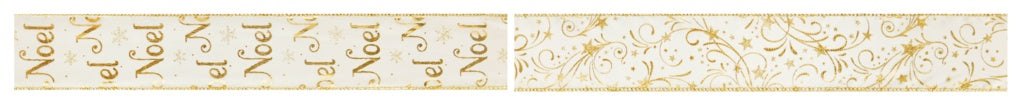 6cm Cream Star Noel Ribbon