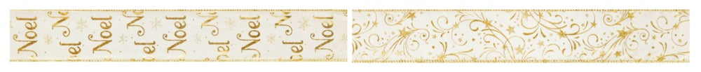 6cm Cream Star Noel Ribbon