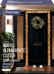 800 LED Rose Gold Ultra Bright Cluster Red & Vintage Gold