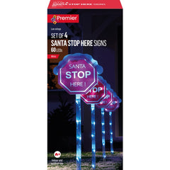 4 Piece 80cm Santa Stop Here