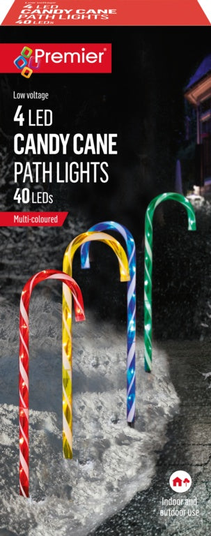 Candy Cane Path Light Multi Pk4