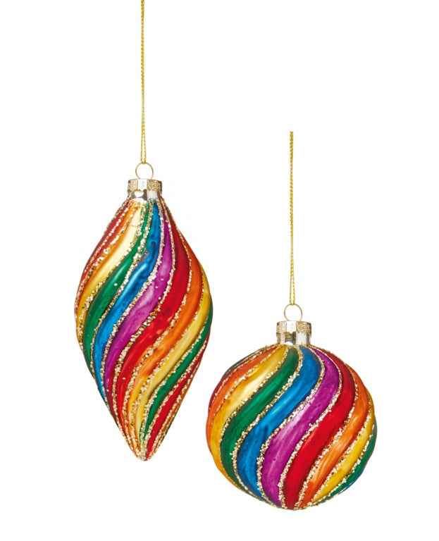80 Rainbow Twist Glass Ball Drop
