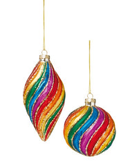 80 Rainbow Twist Glass Ball Drop