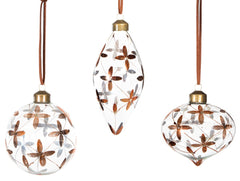 Clear Glass Flower Ornament
