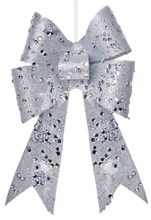 Beaded Glitter Bow Clip