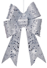Beaded Glitter Bow Clip
