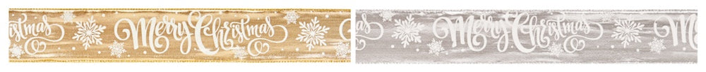 6cm Shiny Gold Silver Xmas Ribbon