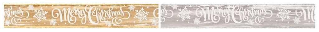 6cm Shiny Gold Silver Xmas Ribbon