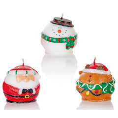 Ball Candles In Santa Snowman Reindeer