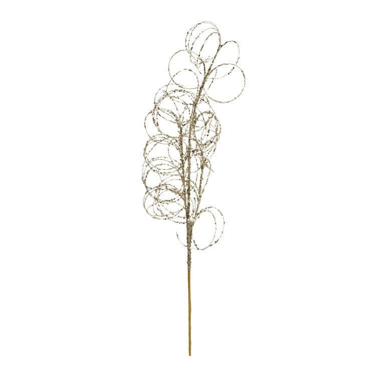 Champagne Gold Glitter Curly Stem