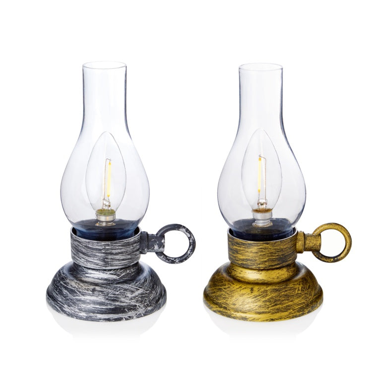 Antique Oil Lamp With Gold Or Silver