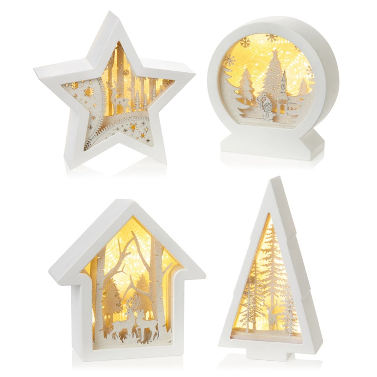 Battery Operated Lit Xmas Scene