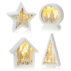 Battery Operated Lit Xmas Scene