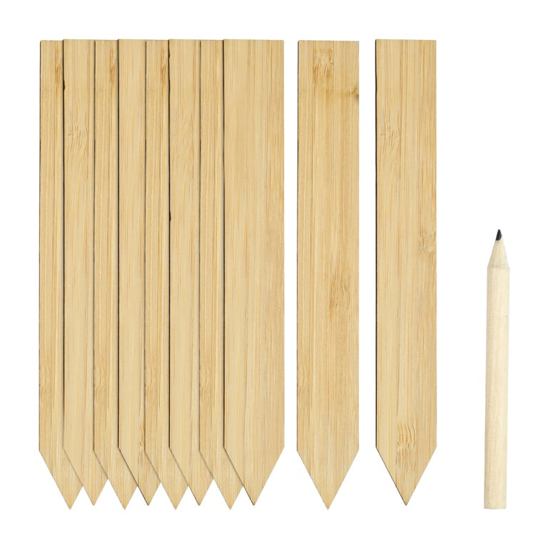 Bamboo Plant Labels & Pencil 10 Piece