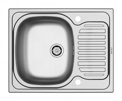 Aurora Single Bowl Half Drainer Stainless Steel Sink