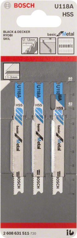 U118A Jigsaw Blade Basic Metal