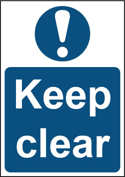 Keep Clear Blue Sign