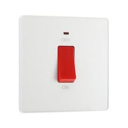 45a Double Pole Square Plastic Cooker Switch With LED