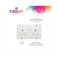 13a 2 Gang Plastic Switched Socket