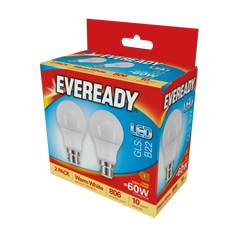 LED GLS BC B22 3000k Warm White Pack 2