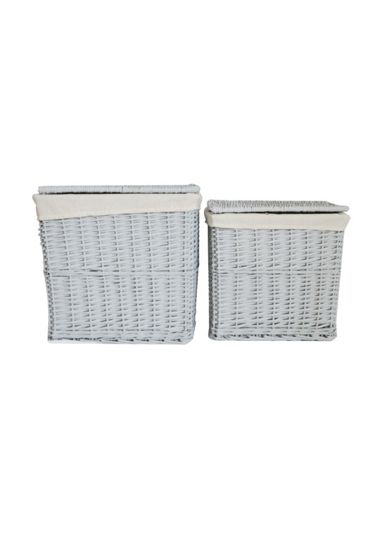 Grey Rectangular Log Basket