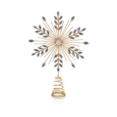 Champagne Gold Wire Snowflake Tree Topper