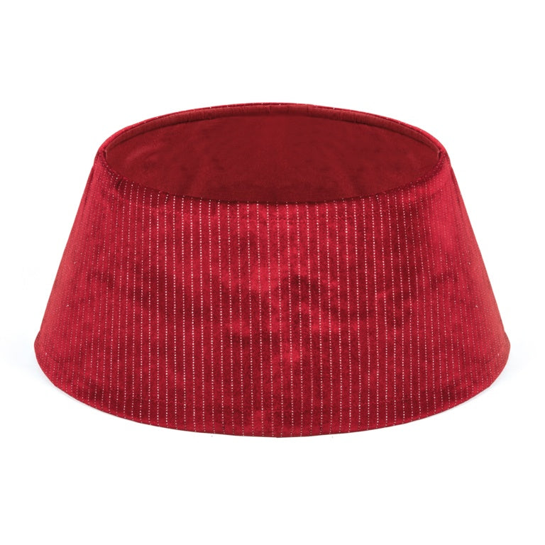 Burgundy Tree Skirt With Beads