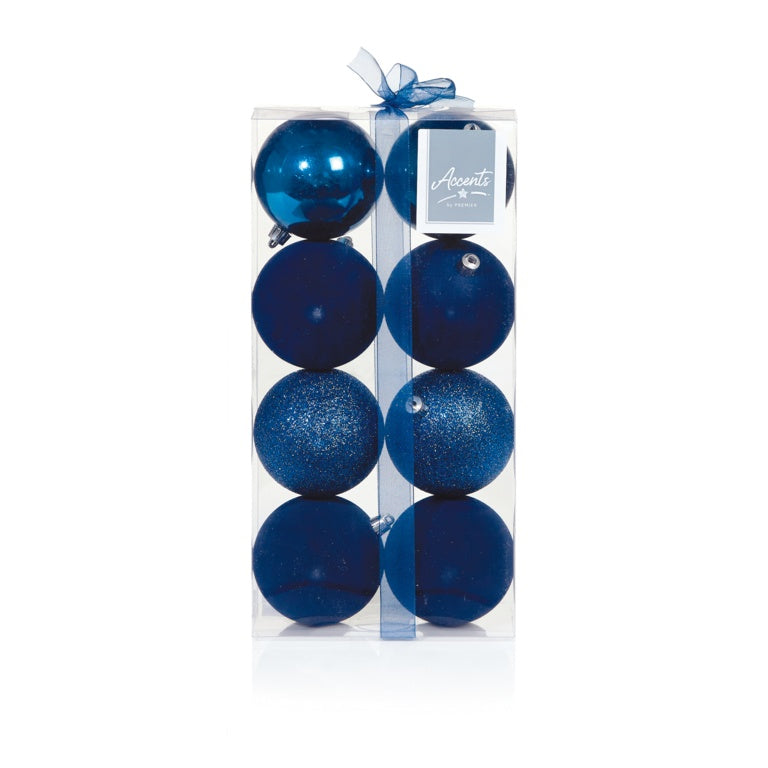 80mm Flock & Shiny Glitter Baubles