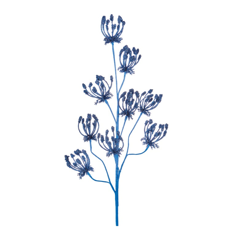 Blue Glitter Flower Stem
