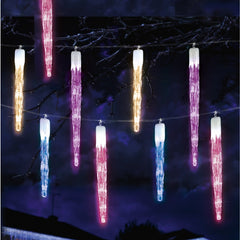 Chaser Icicles With 72 Rainbow LEDs
