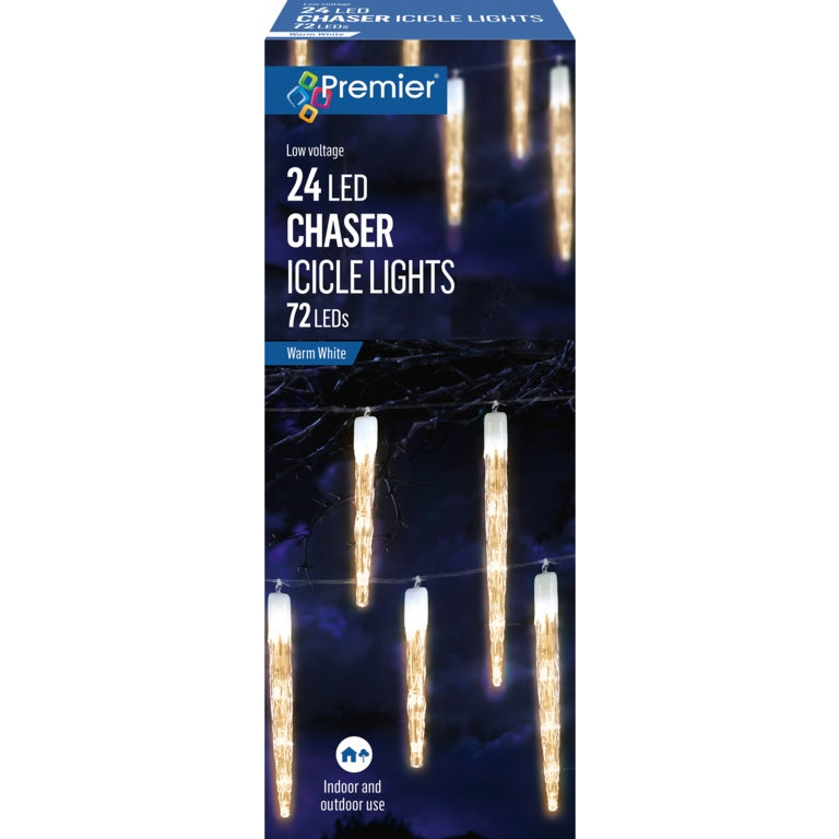 Chaser Icicles With 72 Warm White LEDs