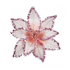 Beaded Poinsettia On Clip