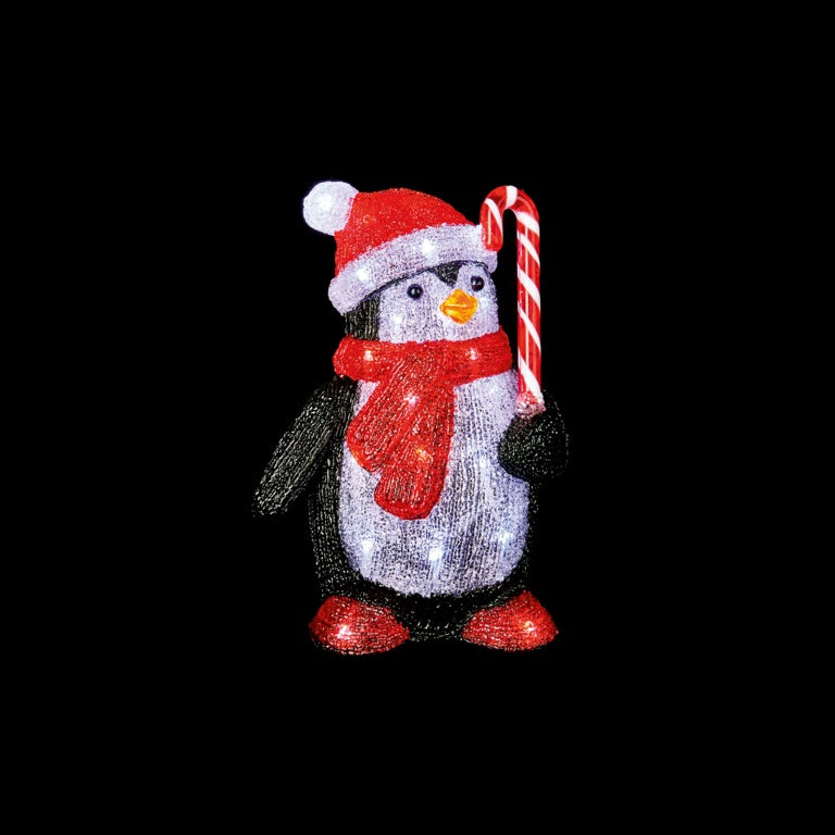 Acrylic Penguin With Candy & 30 White LEDs